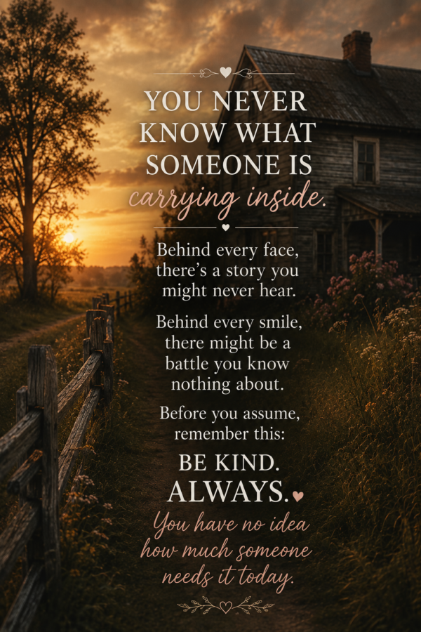 Inspirational message about kindness and empathy.
