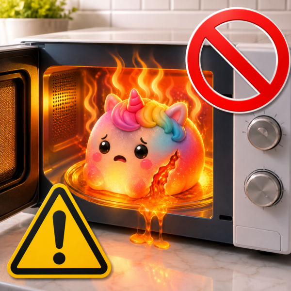 heating a squishy safety warning image